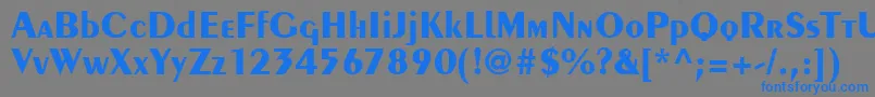 フォントPeilotdbBold – 灰色の背景に青い文字