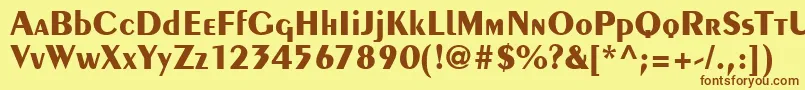 フォントPeilotdbBold – 茶色の文字が黄色の背景にあります。