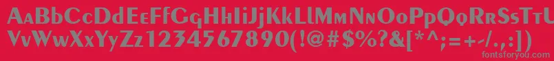 フォントPeilotdbBold – 赤い背景に灰色の文字