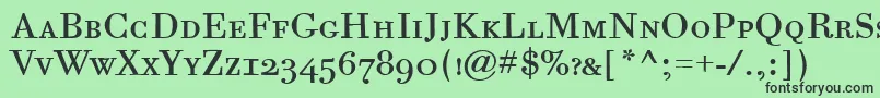 フォントBodoniSixScItcTtBook – 緑の背景に黒い文字