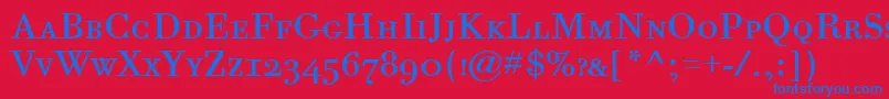 BodoniSixScItcTtBook Font – Blue Fonts on Red Background