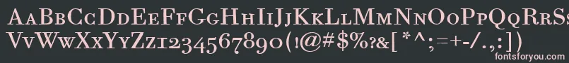 Шрифт BodoniSixScItcTtBook – розовые шрифты на чёрном фоне