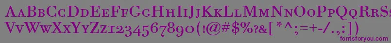 BodoniSixScItcTtBook Font – Purple Fonts on Gray Background