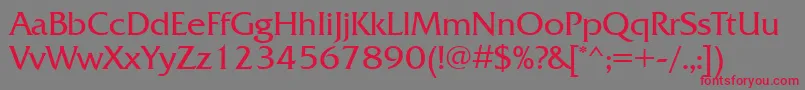 Frizquadrataett Font – Red Fonts on Gray Background