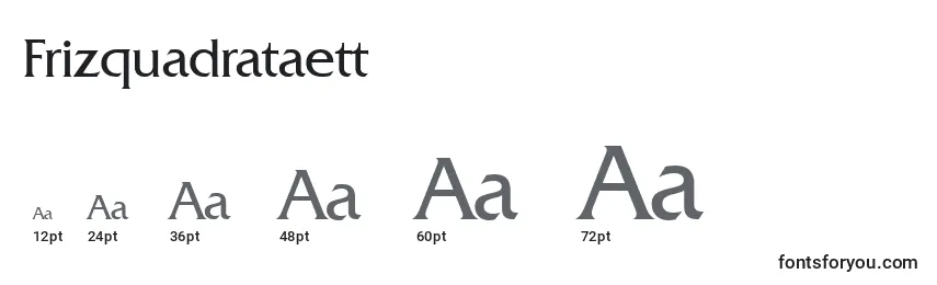 Размеры шрифта Frizquadrataett