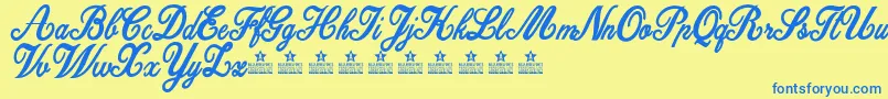 DattermatterPersonalUse Font – Blue Fonts on Yellow Background