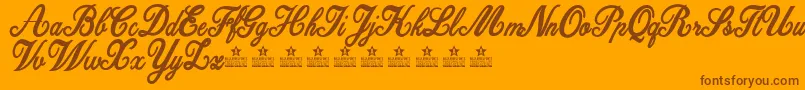 DattermatterPersonalUse-fontti – ruskeat fontit oranssilla taustalla