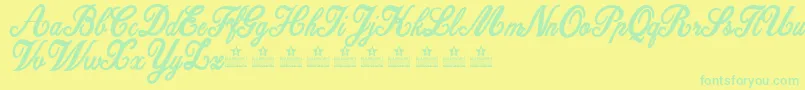 Шрифт DattermatterPersonalUse – зелёные шрифты на жёлтом фоне