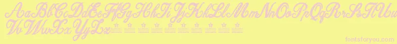 DattermatterPersonalUse-Schriftart – Rosa Schriften auf gelbem Hintergrund