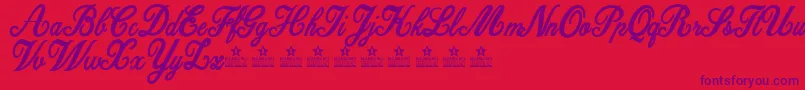 DattermatterPersonalUse-Schriftart – Violette Schriften auf rotem Hintergrund