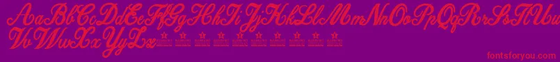 Fonte DattermatterPersonalUse – fontes vermelhas em um fundo violeta