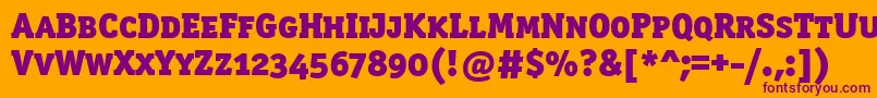 Officinaserblkscitctt-fontti – violetit fontit oranssilla taustalla