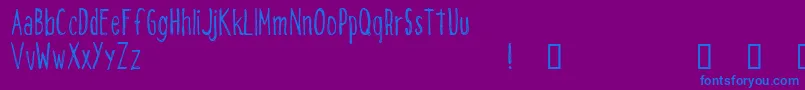 CfaloneontheearthdemoRegul Font – Blue Fonts on Purple Background