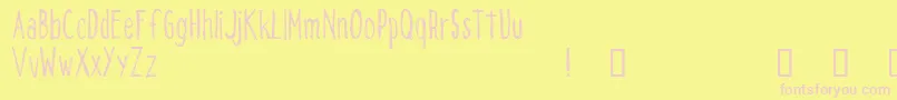 CfaloneontheearthdemoRegul Font – Pink Fonts on Yellow Background