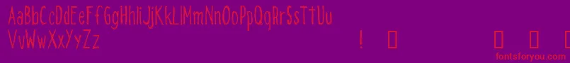 CfaloneontheearthdemoRegul Font – Red Fonts on Purple Background