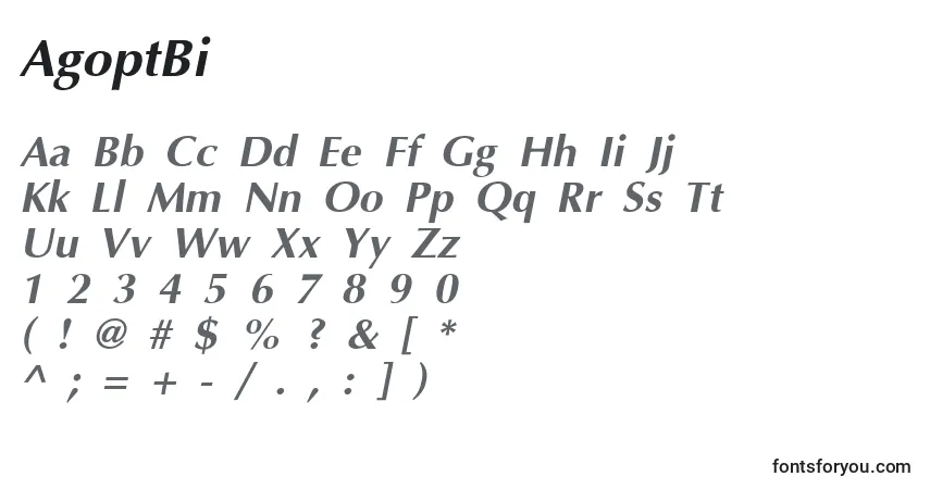 Schriftart AgoptBi – Alphabet, Zahlen, spezielle Symbole