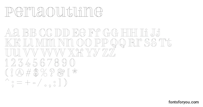 Шрифт Perlaoutline – алфавит, цифры, специальные символы