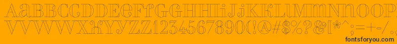 Perlaoutline-Schriftart – Schwarze Schriften auf orangefarbenem Hintergrund