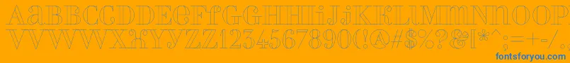 Perlaoutline-Schriftart – Blaue Schriften auf orangefarbenem Hintergrund