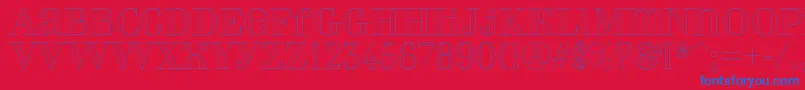 Perlaoutline Font – Blue Fonts on Red Background