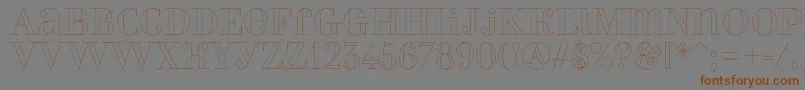 Perlaoutline-Schriftart – Braune Schriften auf grauem Hintergrund