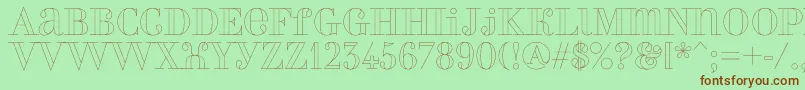 Perlaoutline Font – Brown Fonts on Green Background