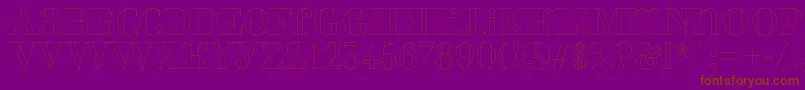 Perlaoutline-Schriftart – Braune Schriften auf violettem Hintergrund