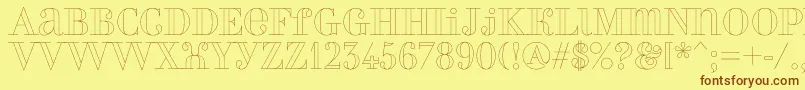 Perlaoutline Font – Brown Fonts on Yellow Background