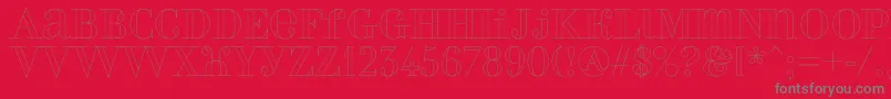 Perlaoutline Font – Gray Fonts on Red Background