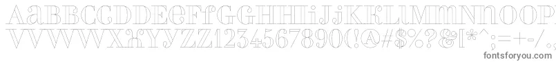 フォントPerlaoutline – 白い背景に灰色の文字