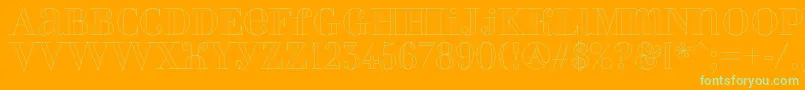 Perlaoutline Font – Green Fonts on Orange Background