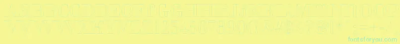 Perlaoutline Font – Green Fonts on Yellow Background