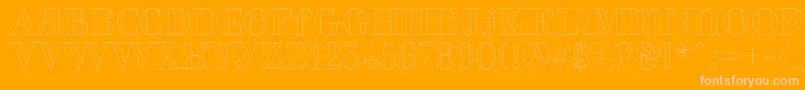 Perlaoutline-Schriftart – Rosa Schriften auf orangefarbenem Hintergrund