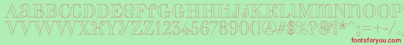 Perlaoutline Font – Red Fonts on Green Background