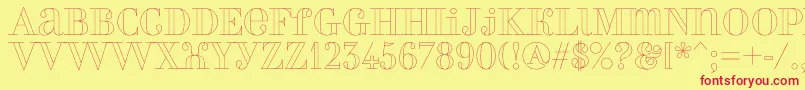 Perlaoutline Font – Red Fonts on Yellow Background