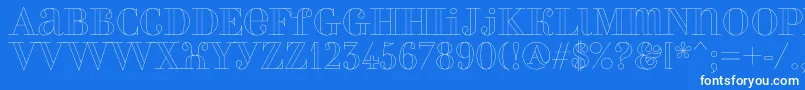 Perlaoutline-Schriftart – Weiße Schriften auf blauem Hintergrund