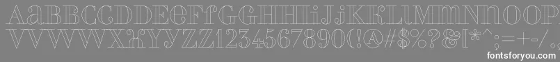 フォントPerlaoutline – 灰色の背景に白い文字