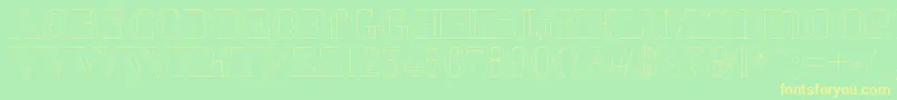 Perlaoutline Font – Yellow Fonts on Green Background