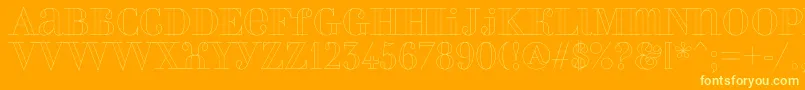 Perlaoutline Font – Yellow Fonts on Orange Background