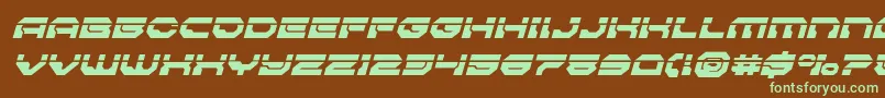 Pulsarclasssolidlaserital Font – Green Fonts on Brown Background