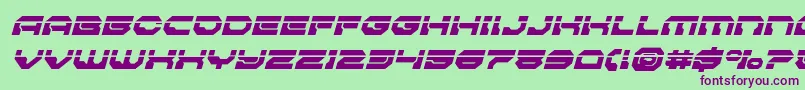 Pulsarclasssolidlaserital Font – Purple Fonts on Green Background