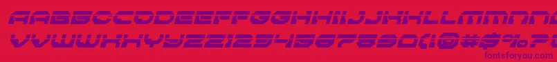 Pulsarclasssolidlaserital Font – Purple Fonts on Red Background