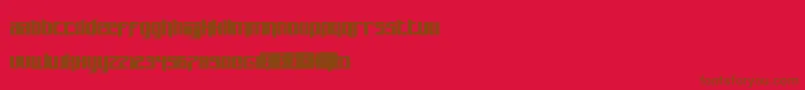 Pastcorps Font – Brown Fonts on Red Background