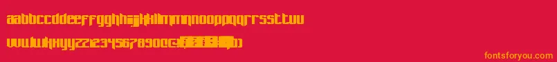 Pastcorps-Schriftart – Orangefarbene Schriften auf rotem Hintergrund