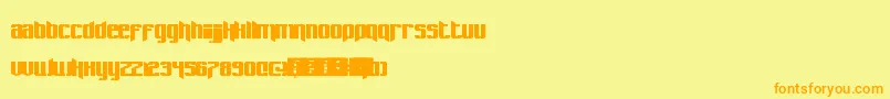 Pastcorps Font – Orange Fonts on Yellow Background