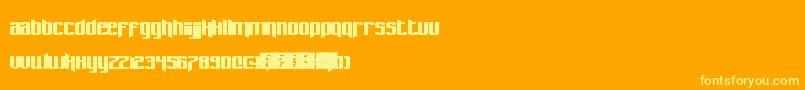 Pastcorps Font – Yellow Fonts on Orange Background