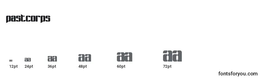 Pastcorps Font Sizes
