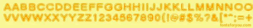 RhoCassiopeiae Font – Orange Fonts on Yellow Background