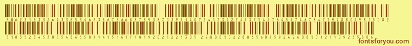 フォントV300001 – 茶色の文字が黄色の背景にあります。