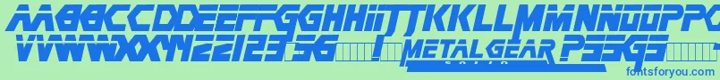 Metag-Schriftart – Blaue Schriften auf grünem Hintergrund